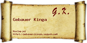 Gebauer Kinga névjegykártya